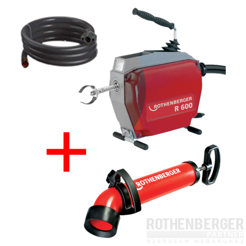 Rothenberger R600 duguláselhárító gép / alapgép vezetőcsővel ajándék ROPUMP SUPER PLUS WC pumpával
